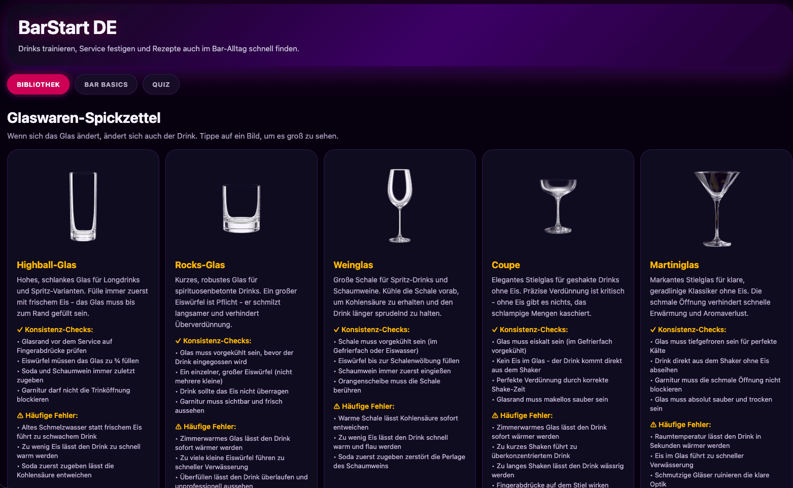 Screenshot of BarStart DE Ref. App